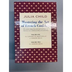 Julia Child Mastering the Art of French Cooking 2 Vol Set Maroon Boxed Set Knopf